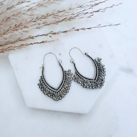 5 for $25 Silver Color Boho Statement Earrings - Picture 2 of 6